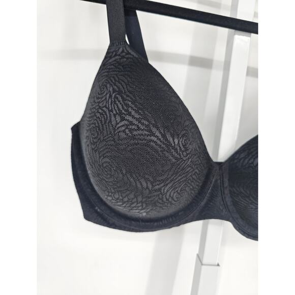 Ambrielle Womens Sz 38DD Lightly Lined T Shirt Bra Black Floral Print - Picture 2 of 4